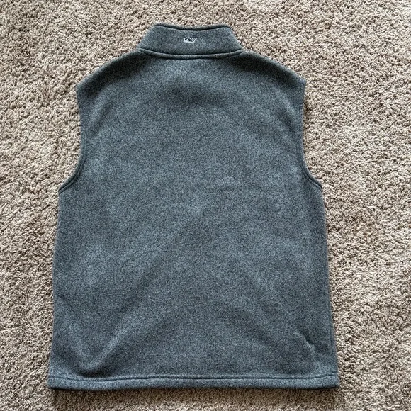 Vineyard Vines Heather Gray Fleece Vest - Picture 3 of 3
